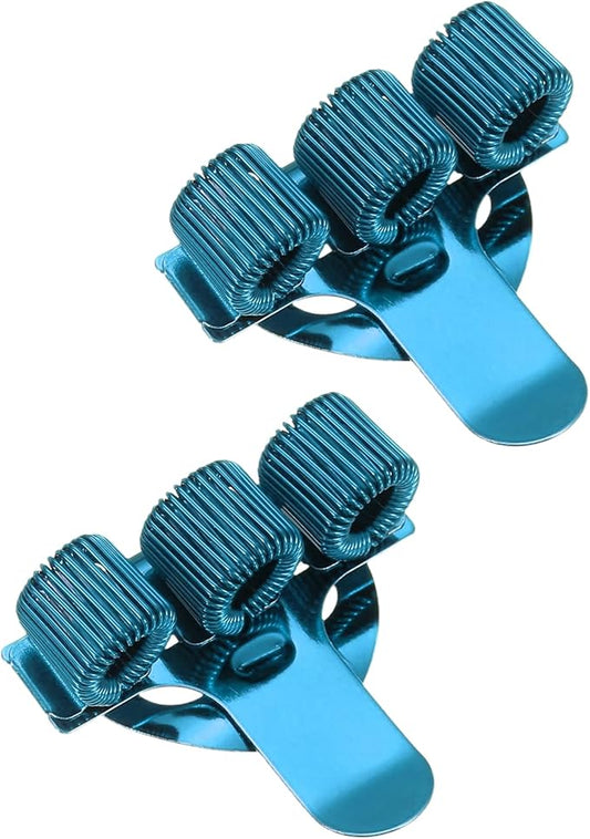 PATIKIL 2Pcs Pen Clip, 3 Holes Pen Holder Clip Metal Portable Spring Loop Organizer Universal for Notebook Journal Highlighter Office Business Pocket Clipboard Whiteboard, Light Blue