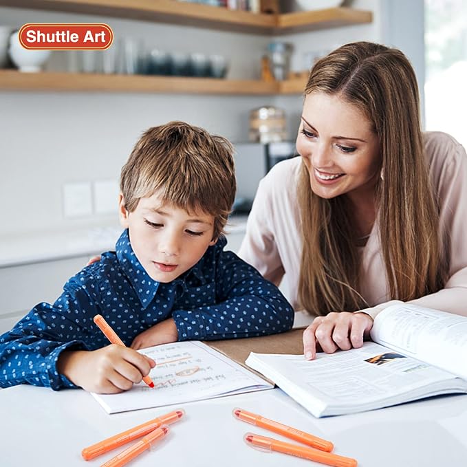 Shuttle Art 5 Pack Orange Gel Highlighters,Bible Highlighters,No Bleed Through, Bible Journaling Supplies,Great for Journaling, Highlighting and Studying