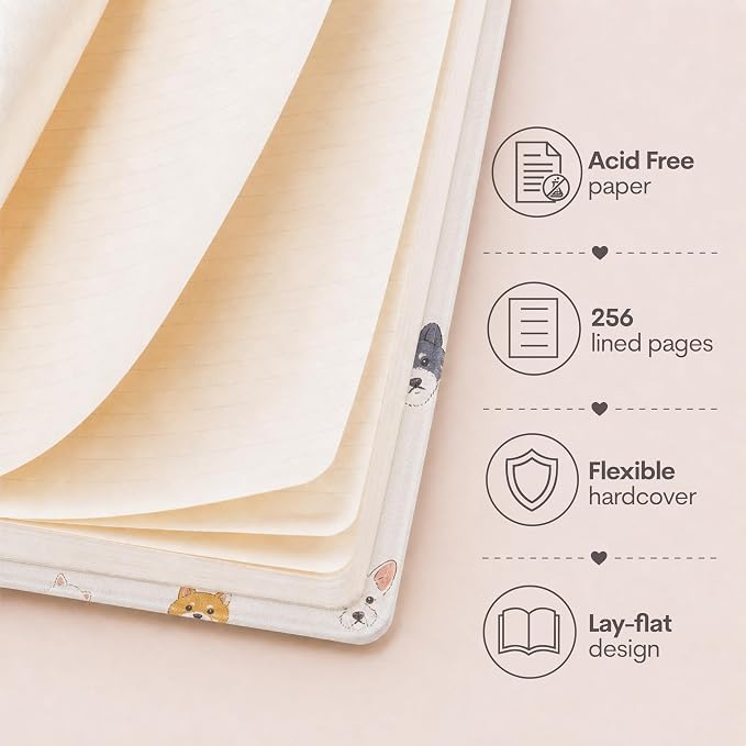 WORLD TRAVELER Eccolo A5 Hardbound Journal Notebook 256 Ivory Lined Pages | Sturdy Flexible Hardcover, 80GSM Acid-Free Ivory Pages, Smyth-Sewn Lay-Flat Binding, Ribbon Bookmark