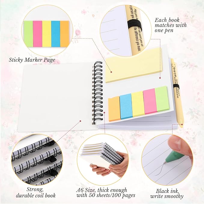 Chuangdi 20 Sets Nurses Appreciation Gifts Inspirational Pastel Notebook Journal with Sticky Notepad and Pen Bulk Nurses Thank You Gifts for Healthcare Worker Medical Practitioner