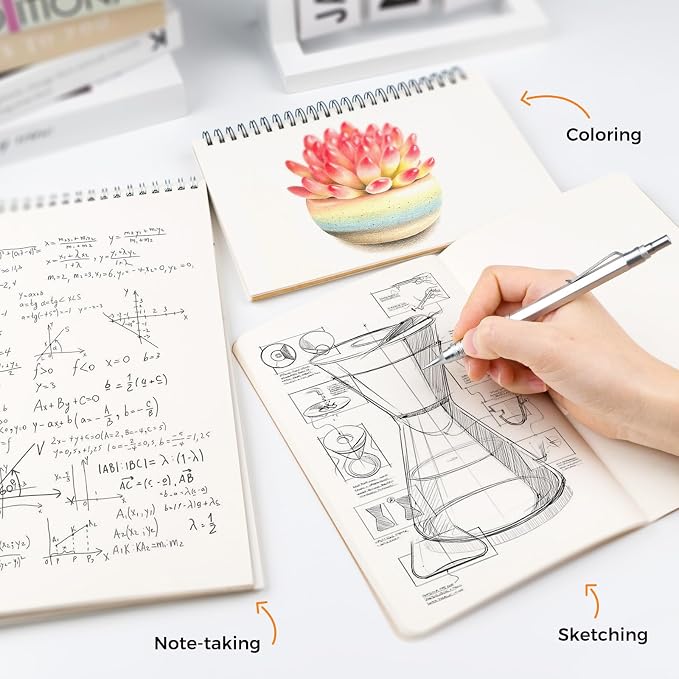 STAGEEK 25PCS Art Mechanical Pencil Set, 3PCS Metal lead pencil 0.5, 0.7, 0.9, 2PCS 2mm Drawing Pencil (HB 2H 2B 4B Color) with 392PCS Graphite Leads, Eraser with Case for Drafting Drawing Writing