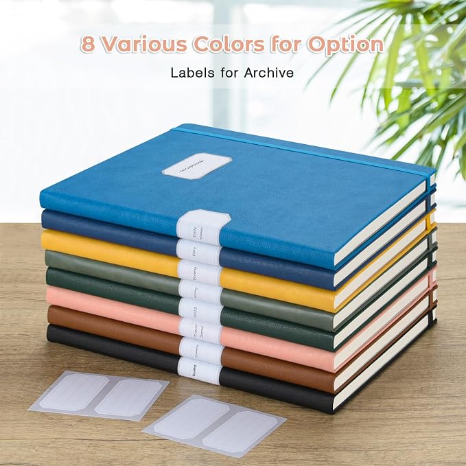 Blank Notebook, Hardcover Sketchbook, Leather Unlined Journal for Women Men | No Bleed Thick Paper Sketch Book for Drawing/Writing/Journaling, Lay Flat, A5 Portable Size for Work, School, and Travel