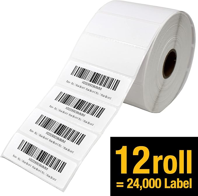 2 5/8" X 1” Direct Thermal Labels 2000 Per Roll Perforated | Quality 2 5/8" x 1” direct thermal labels 2000, designed for everyday use.
