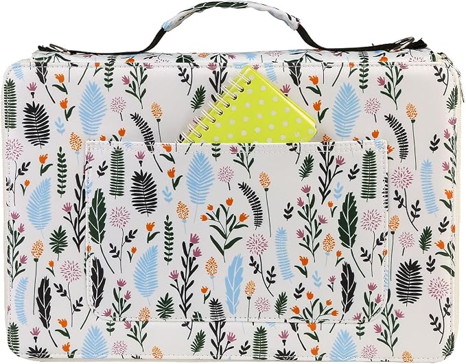 480 Slots Pencil Case, 5-Layer Organizer with Shoulder Strap | 5-layer twill oxford case with 480 elastic slots, carry handle, removable strap, and outer pocket for phone or keys.