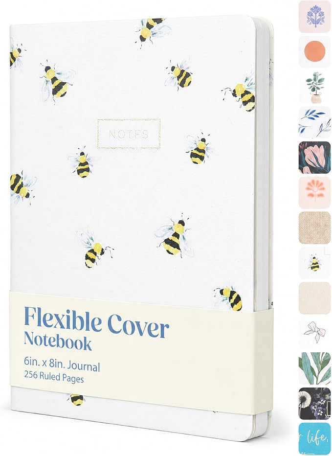 WORLD TRAVELER Eccolo A5 Hardbound Journal Notebook 256 Ivory Lined Pages | Sturdy Flexible Hardcover, 80GSM Acid-Free Ivory Pages, Smyth-Sewn Lay-Flat Binding, Ribbon Bookmark