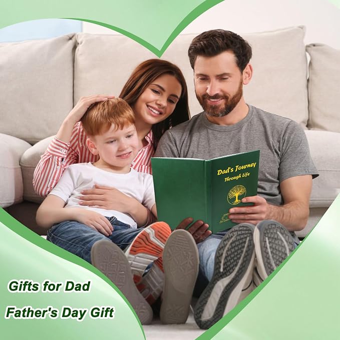 A Father's Guided Journal to Share His Life Memory Keepsake Book,Fathers-Day Birthday Gift for Dad Life Journey Daddy Story Journal,Hear Dad Story,Dark Green
