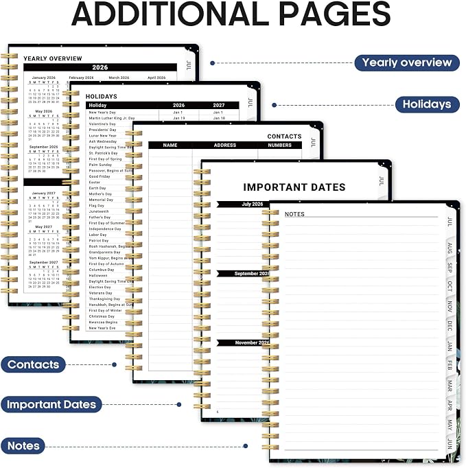 Planner 2026-2027, Academic Year Monthly and Weekly Calendar Planner, Jul 2026 - Jun 2027, Hardcover Teacher Student Planning Agenda book with Tabs, Perfect for School Office Supplies, 8.5" x 11" - Celestial