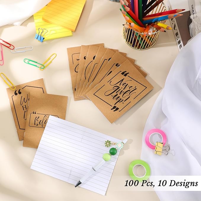 Fulmoon 30 Pcs Mini Notebooks Bulk Small Inspirational Pocket Notebooks Mini Journals Bulk Employee Appreciation Gifts Motivational Notepads for First Day of School Teacher Coworkers (Brown)