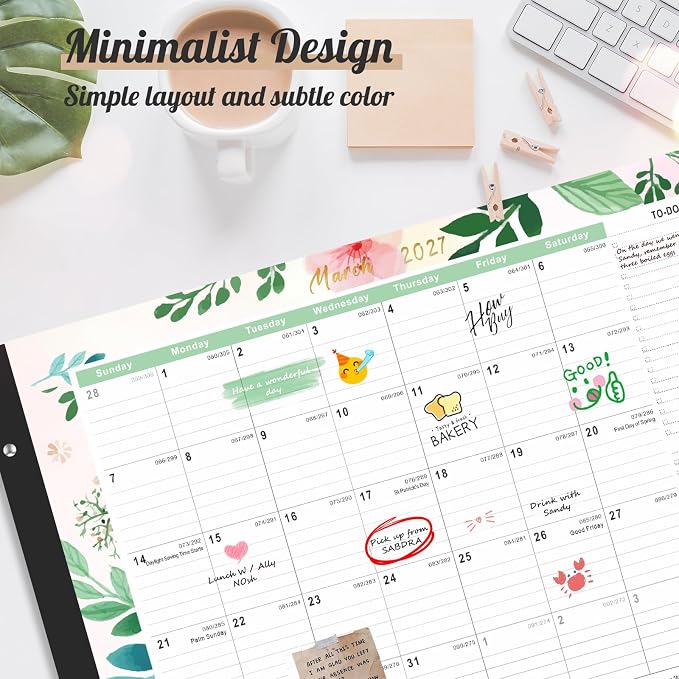 Gannyfer Desk Calendar 2026-2027 - 18 Month Large Desk Calendar 2026, Use from July 2026 to Dec 2027, 22" x 17" Desktop Pad Calendar, Office Supplies Perfect for Planning and Organizing In Your Home, School or Office