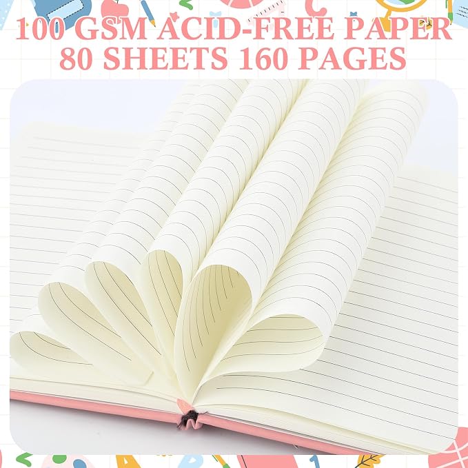 Laumoi 14 Pack Hardcover Journal Notebooks Bulk A5/A4/B5 Journaling Notebook Wide Ruled PU Leather Ruled Lined Journals with Pen Holder for School Business Work Writing (Pink,A5)