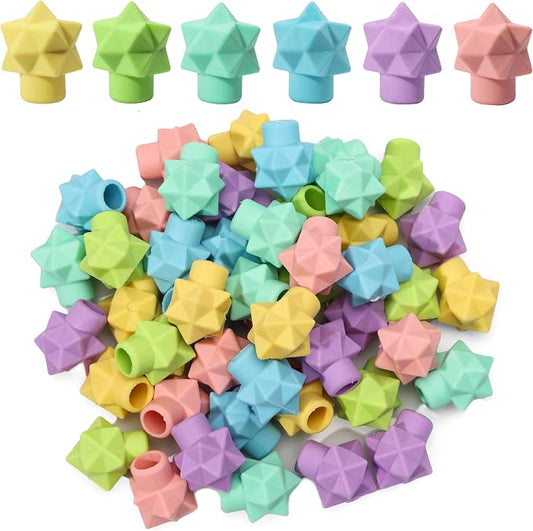 Mr. Pen- Pencil Top Erasers, 48 Pack, Latex-Free | No-Smudge Cap Pencil Erasers for Precise Erasing, Kids, Teachers, Studying Supplies