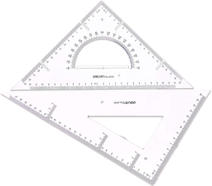 Large Triangle Ruler Square Set,Triangle Protractor,2 Pieces (Size 3)