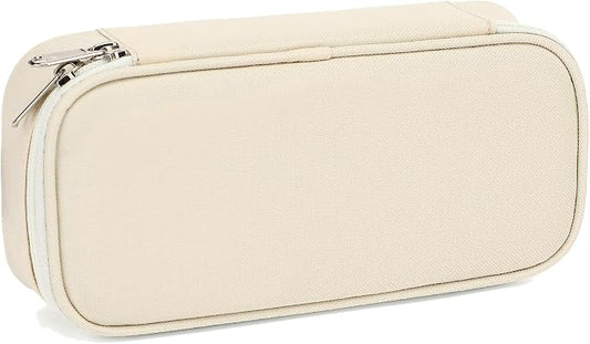 FlowFly Large Capacity Pencil Case for Kids, Boys & Girls – Zippered Multi-Functional Pen Pouch, Soft & Portable Pencil Bag for School, Teens, Students, Beige
