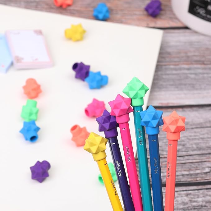 Mr. Pen- Pencil Top Erasers, 48 Pack, Vibrant Colors, Latex-Free | No-Smudge Cap Pencil Erasers for Precise Erasing, Kids, Teachers, Studying Supplies