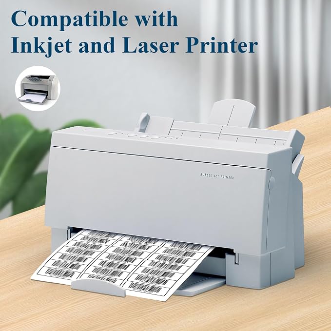 (500 Sheets, 15000 Labels) Sticker Paper, 1" x 2 5/8" Shipping Address Labels, 30 Per Page Self Adhesive Mailing Label for Laser and Inkjet Printers