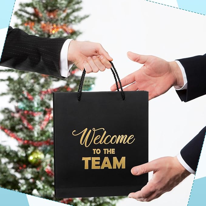 Sayglossy New Employee Welcome to The Team Gift Sets Notebook and Pen Welcome to The Team Box Employee Appreciation Gift Sets for New Office Worker(Black)