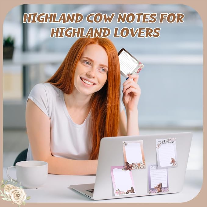 Chiisong 12 Pieces Horse Sticky Notes to Do List Notes Horses Lover Gift for Women, 3x4 Inch Animal Writing Memo Pads Flower 30 Sheet Pads, Animal Self Stick Memo Office Supplies Cute Small Gift