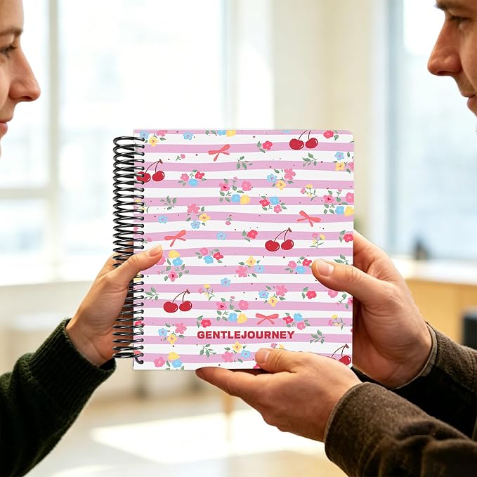 Hardcover Sketchbook,7.2"x8.3"Spiral Bound Drawing Pad, Bow&Cherry Floral | 150gsm(92lb)Acid-Free Thick Paper,Blank Art Journal for Adults,Artists&Beginners,Ideal for Sketching,Doodling and Mixed Media