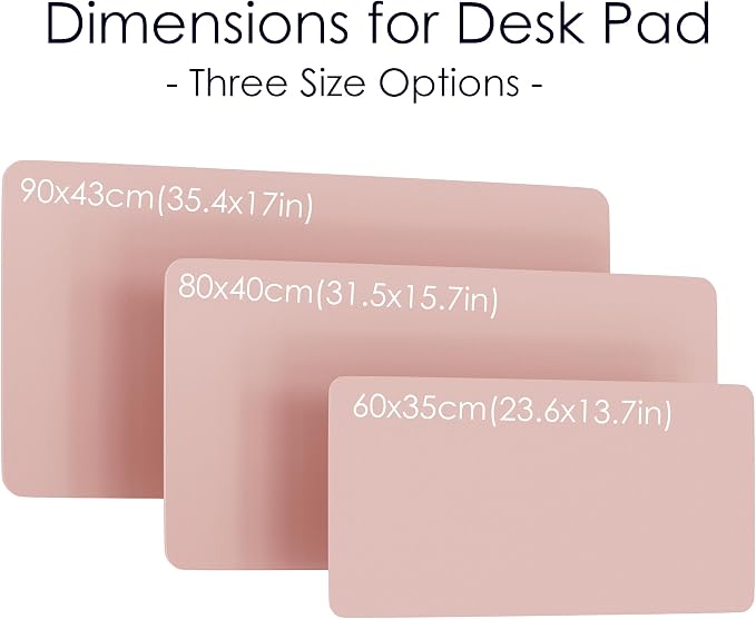 Leather Desk Pad Protector, Waterproof Mouse Pad, PU Desk Mat, Office Desk Cover, Desk Writing Mat for Office/Home/Work/Cubicle (Pink/Silver) 35.4x17 in