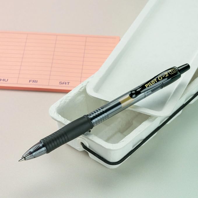 Pilot G2 Premium Refillable & Retractable Rolling Ball Gel Pens, Bold Point, Bold Gel Pens, 1.0mm, Black Ink, 12-Pack