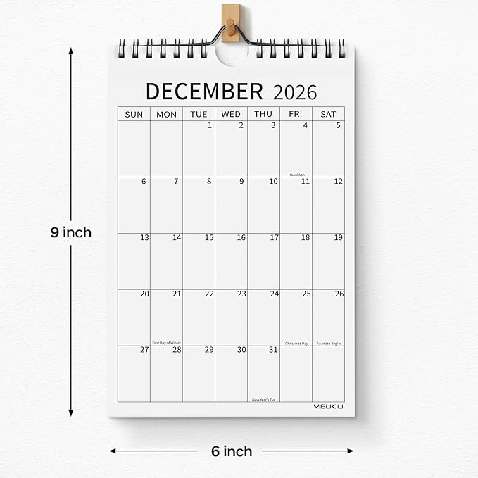 Small Wall Calendar 2026-2028, 24 Months 6''x9'' Mini Calendar July 2026 to June 2028, Minimalist Little Notepad Calendar for Fridge, Work, Desk