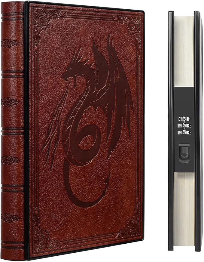 ZXHQ Luxurious Diary with Built-in Password Lock, 180° Lay Flat Design, Lock Journal for Men & Women, Personal Planner Organizer, A5 220 Pages 120gsm Paper, 5.9 x 8.5 inches Dark Brown