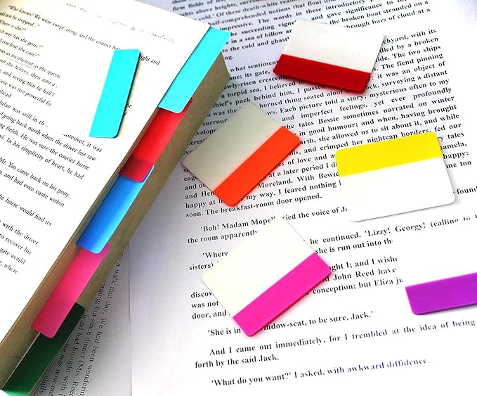 ELII 900 Pcs 2 Inch Sticky Index Tabs - Colorful Writable Book Tabs | Transparent for Notebooks,Annotating,Self Adhesive,Labels for Pages ,Repositionable,Tape Flags,File Folders,Smooth Writing