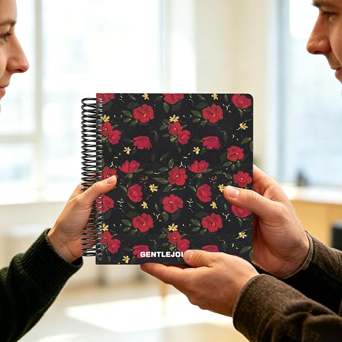 Hardcover Sketchbook,7.2"x8.3"Spiral Bound Drawing Pad, Noir Scarlet Flower | 150gsm(92lb)Acid-Free Thick Paper,Blank Art Journal for Adults,Artists&Beginners,Ideal for Sketching,Doodling and Mixed Media