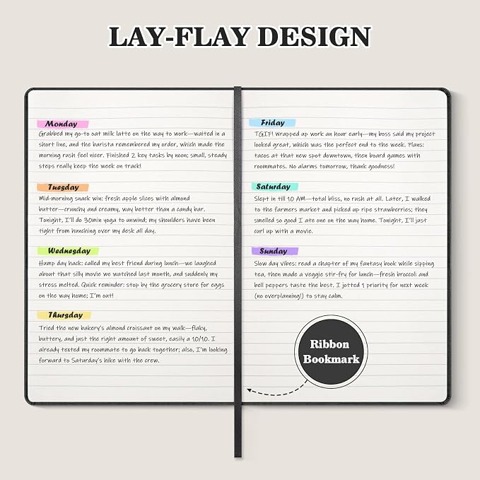 OMEYA Hardcover Journal Notebooks for Work: 8 Pack, A5 100gsm Lined Paper | Multicolor, 5.7" x 8.3", PU Leather Cover, Notebooks Bulk for Office, School, Meetings, Daily Plans and Personal Journaling