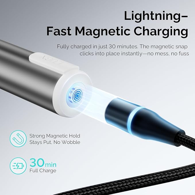 L'UGX Handheld uv Light for Gel Nails with Magnetic Fast Charging – High Power Portable LED Nail Lamp for Gel Polish, Cordless Nail Dryer for Salon & Home- Gray