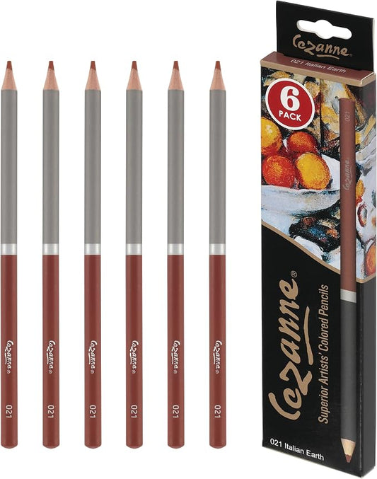 Cezanne Creative Mark Premium Colored Pencils, Italian Earth, 10 Packs (60 Count) Highly Pigmented Artist Set, Smooth Sketching Coloring Highlighting Blending, Soft 3.3Mm Wax-Based