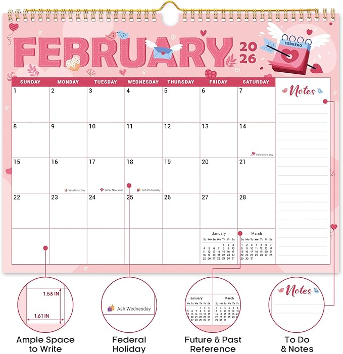 Calendar 2026-2027,18-Month Wall Calendar Runs from Jan 2026 to Jun 2027, 11.5" x 14.7", Large Monthly Calendar with Twin-Wire Binding, Perfect for Home or Office - Seasonal