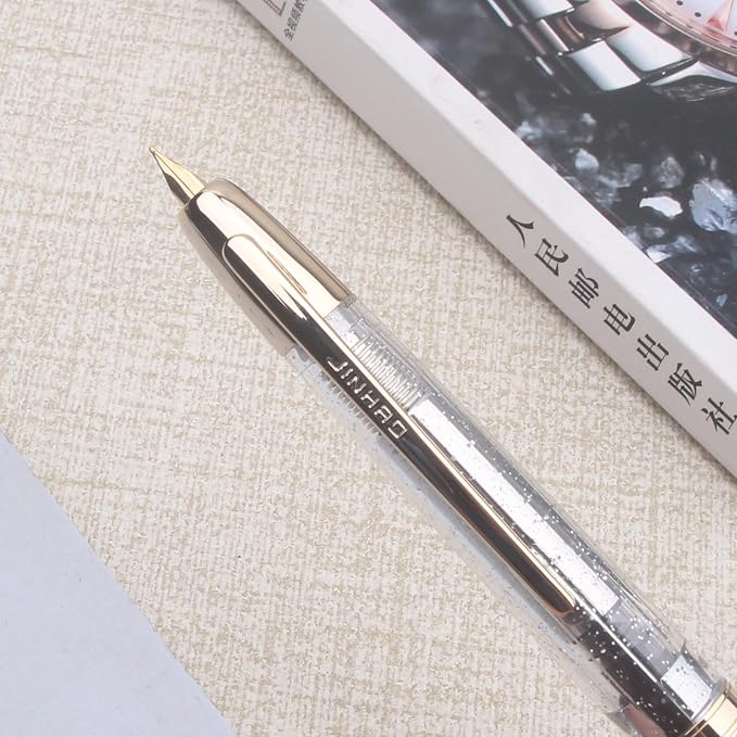 JINHAO 20 transparent Press Fountain Pen Retractable EF/F Nib Plastic with Clip Writing Ink Converter