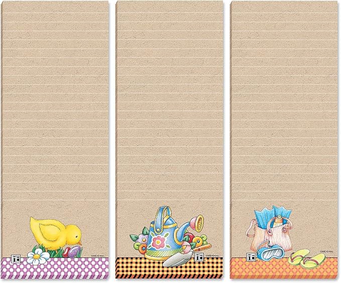 Current Mary Engelbreit Seasonal Characters Magnetic Notepad Set – Set of 12 Mini Memo Pads, 12 Designs, 30-Sheet Pads, 2½ x 6½ Inches, Shopping List, To-Do Notes, Printed in The USA