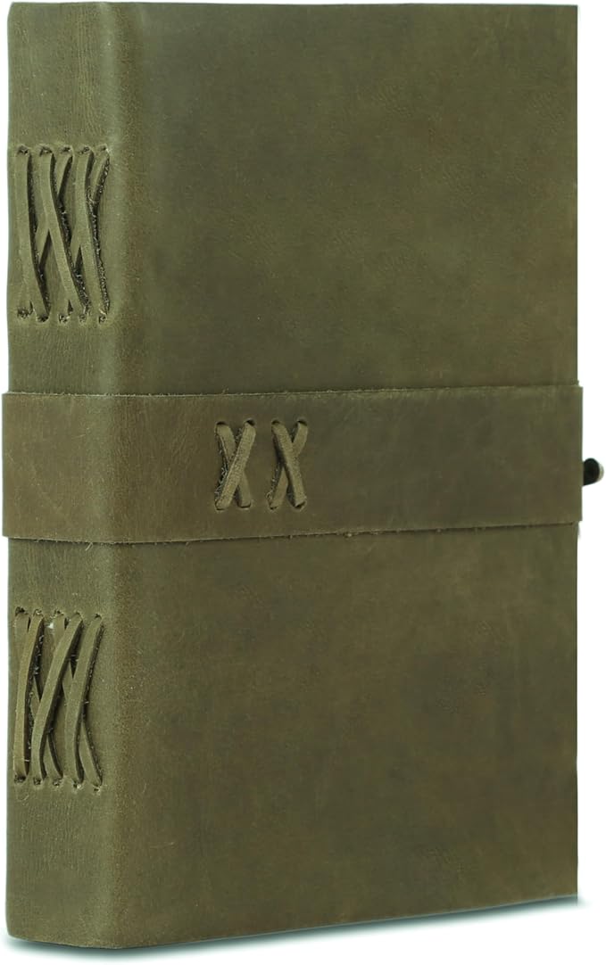 Vintage Leather Journal Handmade Buffalo Deckle Edge Paper – Leather Bound Journal for Women Men Vintage C-Lock Closure Ideal for Writing & Travel for Artists