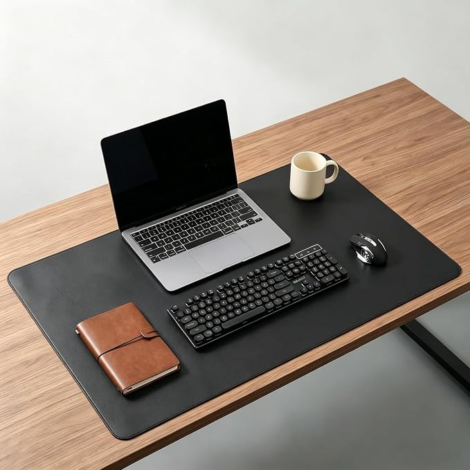 Non-Slip Desk Pad,Desk mat,Mouse Pad,Office Desk mat,Waterproof PU Leather Desk Blotter Mat,Laptop Desk Pad,Desk Writing Pad for Office and Home (Black, 23.64'' x 27.97'')