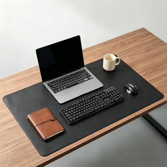 Desk pad mat,Mouse Pad,Office Desk Mat, Non-Slip PU Leather Desk Blotter,Desk pad,Waterproof Keyboard mat for Office/Home/Decor (Black,18.12'' x 20.09'')