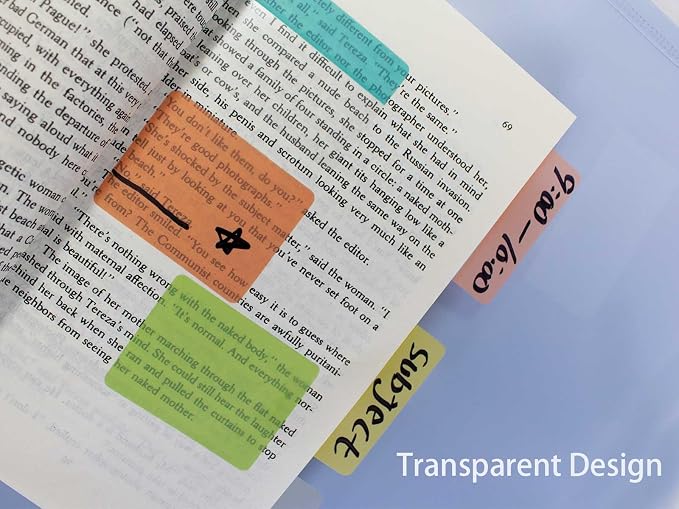 ELII 500 PCS Tabs for Annotating Books, Clear Book Tabs Sticky Index Tabs | Sticky Notes,Labels for Pages Notebooks,Self Adhesive, ,Repositionable, Tape Flags,Smooth Writing,Safety Material