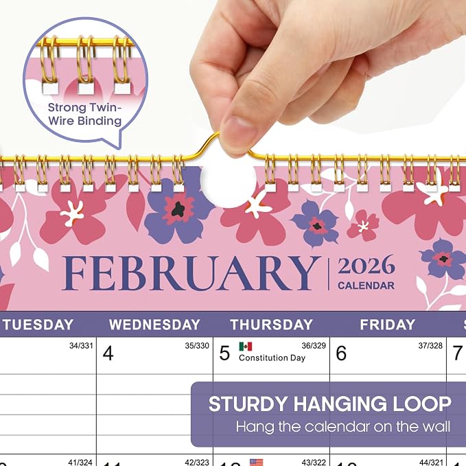 Calendar 2026-2027, 21-Month Wall Calendar Runs Until Jun 2027, 11.5" x 14.7",Large Monthly Calendar with Twin-Wire Binding, Perfect for Home or Office -Twilight Petals