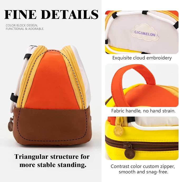CICIMELON Large Capacity Pencil Case, Cute Aesthetic Pen Pouch with 3 Compartments, Big Pencil Bag Organizer for School Supplies, Pen Holder for Kids, Girls, Boys, Students
