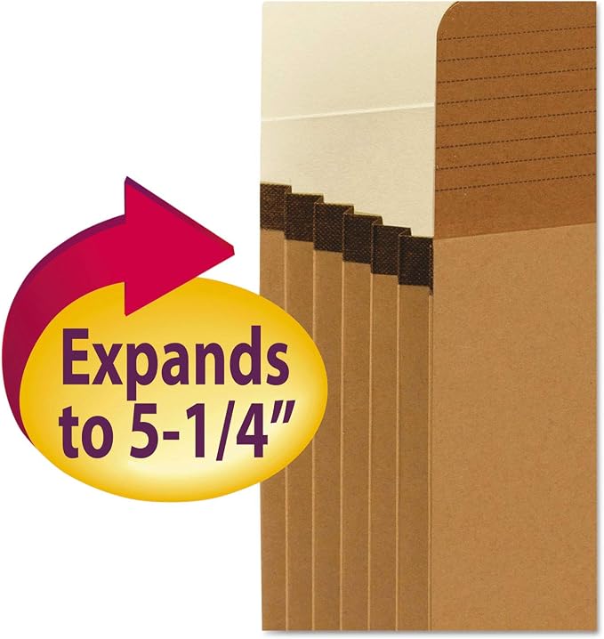 Smead Easy Grip® File Pocket, Straight-Cut Tab, 5-1/4" Expansion, Letter Size, Redrope, 10 per Box (73209)
