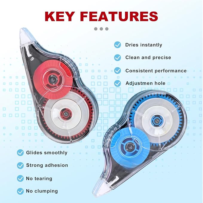 32-Pack Correction Tape, 39.37 ft Each, Fast Clean and Easy-to-Use Correction Tape Bulk, Office School Supplies, Random Mixed Colors