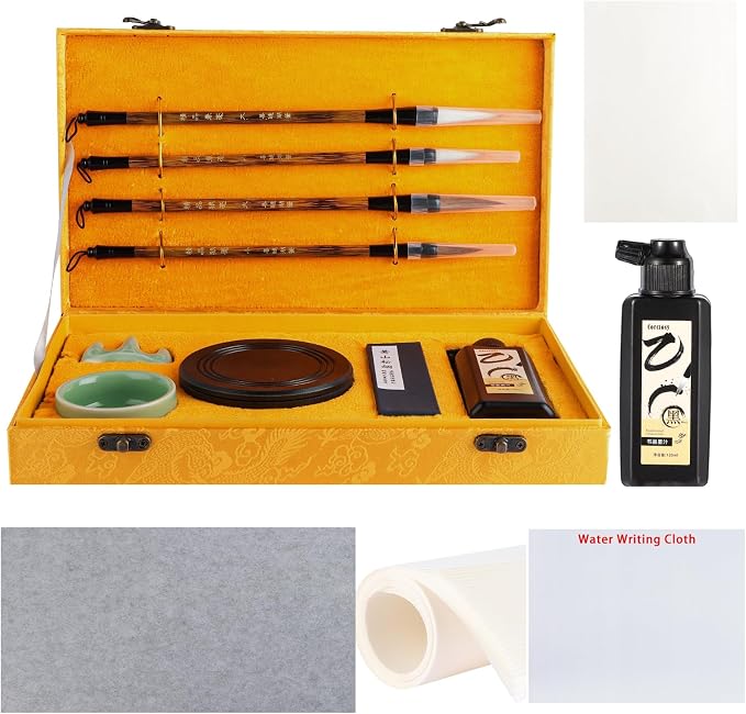 Chinese Calligraphy Brushes Set | Professional Sumi Water Writing, Japanese Painting Set, For Beginners