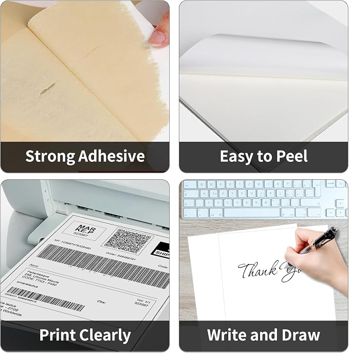 2000 Sheets 8.5" x11" Full Sheet Shipping Labels, Printable Sticker Paper, Matte, Letter Size Label Stickers for Laser/Inkjet Printers (2000 Labels)