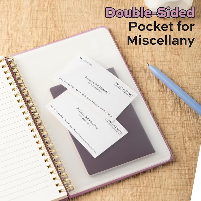 deli Taro Purple Lined Spiral Journal Notebook, 160 Pages, A5 (5.5"x8") Hardcover Writing Notebook, College Ruled Spiral Bound Journal for Women & Men - Perfect for Work, School, Office & Note Taking