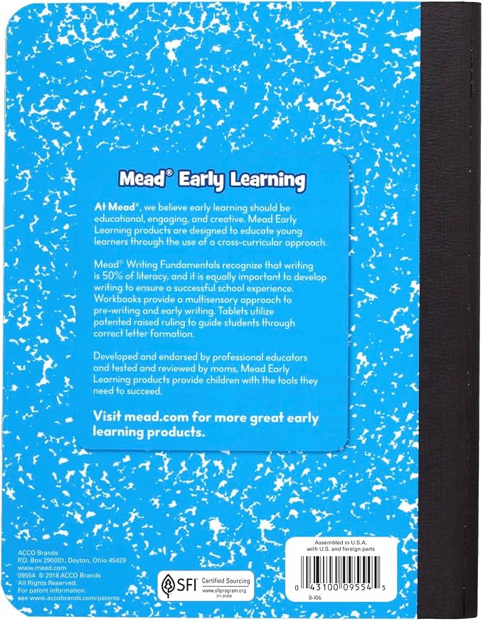 Mead Primary Journal Creative Story Tablet Composition Notebook, 7.5" x 9.75", Grades K-2, 100 Sheets, Assorted Colors (610051-ECM) (Pack of 12)