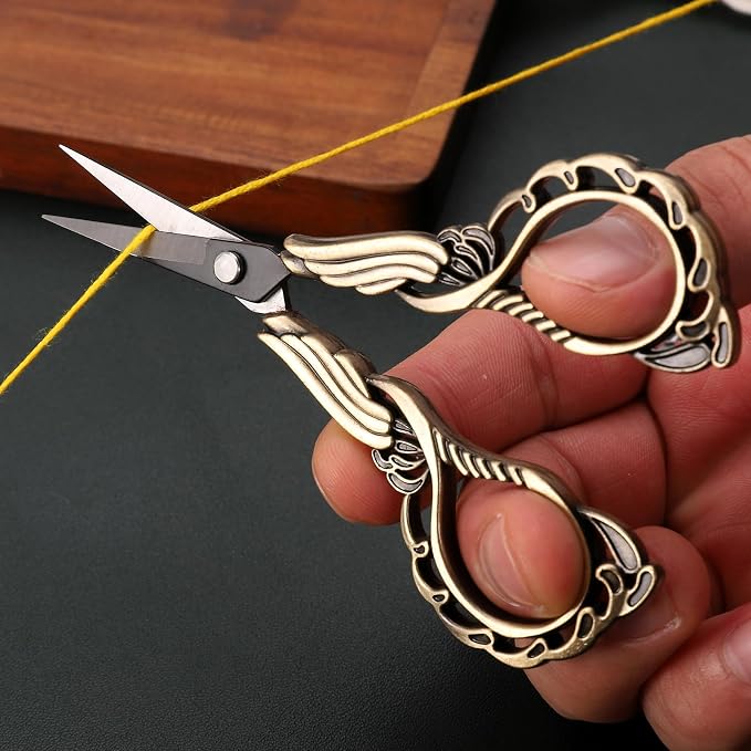 YOUGUOM Embroidery Scissors with Cover, Mini Sewing Shears | Small, Sharp, Precision, for Needlework, Cross Stitch, Crochet, Threading, Artwork, 4.3in, Craft DIY Tools, Left/Right Handed