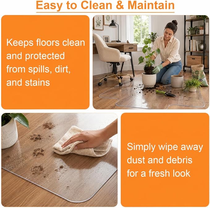 Chair Mat for Carpet- Low Pile (1/4" Thick) Carpet Protector (Hardfloor Mat)