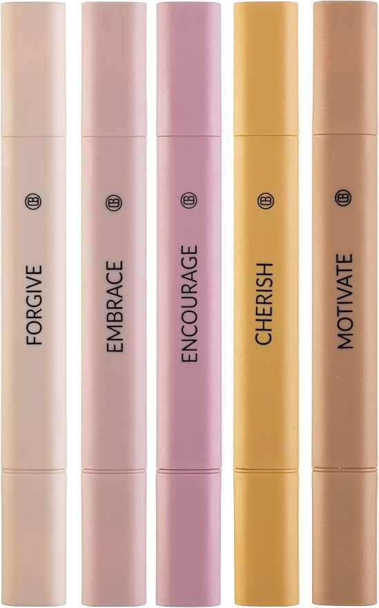 DIVERSEBEE Bible Highlighters Assorted Colors, No Bleed (Rose) | 5 Pack Dual Tip Aesthetic Pastel Highlighter Pens for Journaling, Note Taking, School, Bible Study Supplies and Accessories