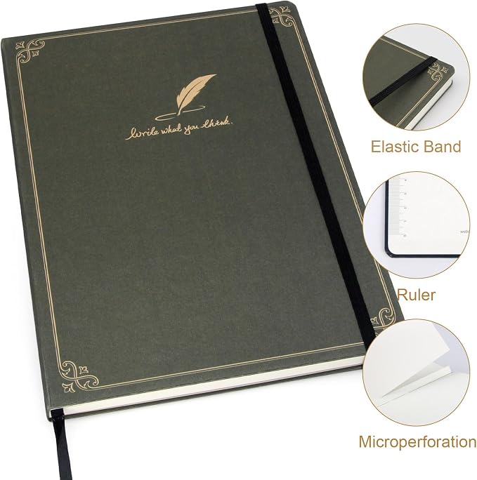 WETLOTE European Vintage Pattern Notebook - Made of sustainable and excellent quality paper,gold fabric and simple patterns, suitable for office, school and many other occasions(Blank/Black/B5)